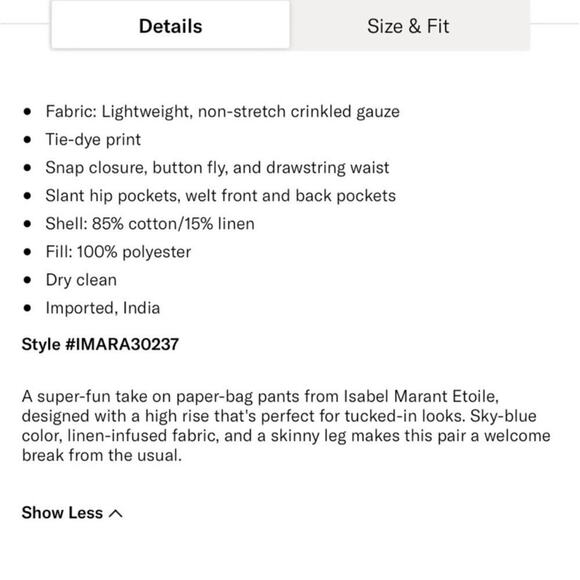 Etoile Isabel Marant Bessie Pants Sz 38 - Picture 11 of 12